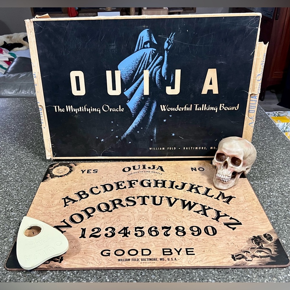 RARE Antique 40s Large OUIJA Board Planchette William Fuld The Mystifying Oracle